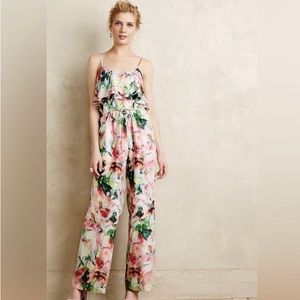 Fleur Wood silk ruffle jumpsuit S